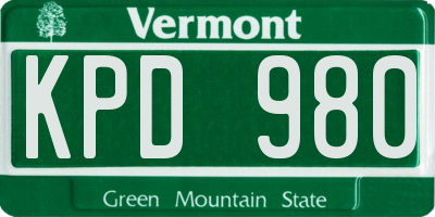 VT license plate KPD980