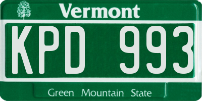 VT license plate KPD993