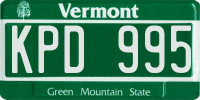 VT license plate KPD995