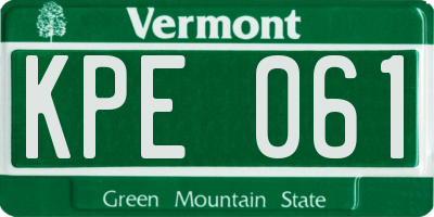 VT license plate KPE061