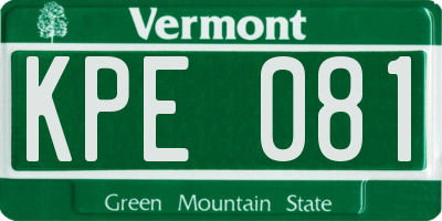 VT license plate KPE081