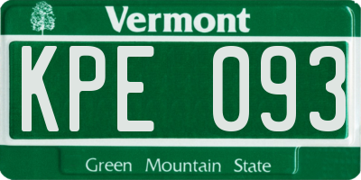 VT license plate KPE093