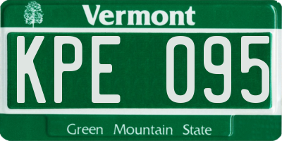 VT license plate KPE095