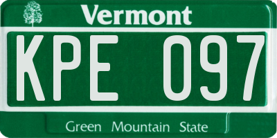 VT license plate KPE097