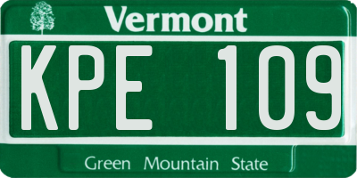 VT license plate KPE109