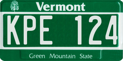VT license plate KPE124