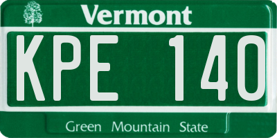 VT license plate KPE140