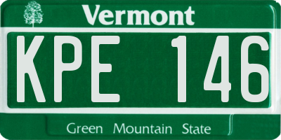 VT license plate KPE146