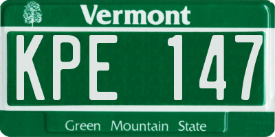 VT license plate KPE147