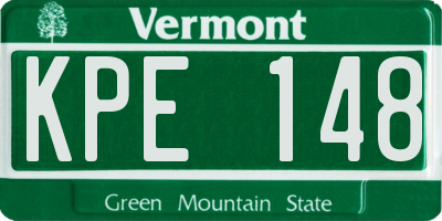 VT license plate KPE148
