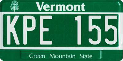 VT license plate KPE155