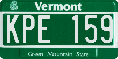VT license plate KPE159