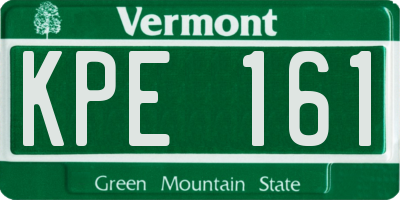 VT license plate KPE161