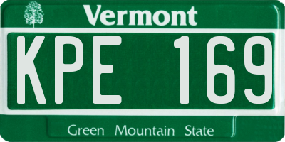 VT license plate KPE169
