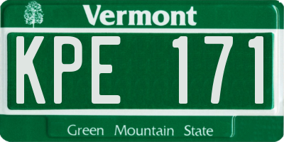VT license plate KPE171