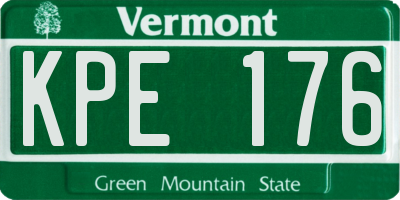 VT license plate KPE176