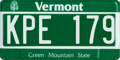 VT license plate KPE179