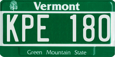 VT license plate KPE180