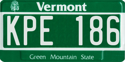 VT license plate KPE186