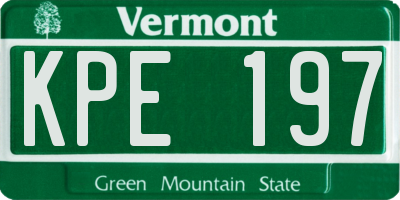 VT license plate KPE197