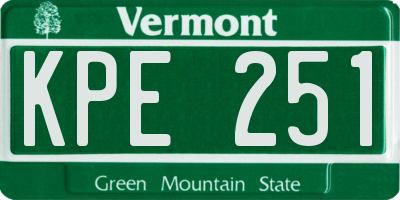 VT license plate KPE251