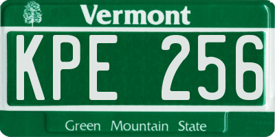 VT license plate KPE256