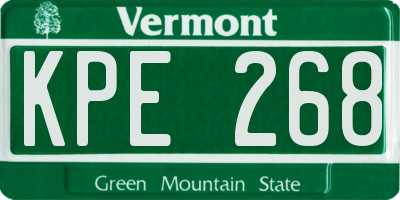 VT license plate KPE268