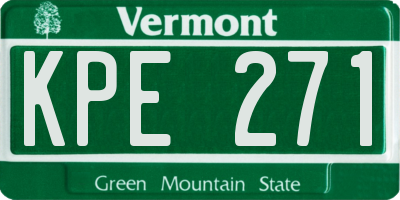 VT license plate KPE271