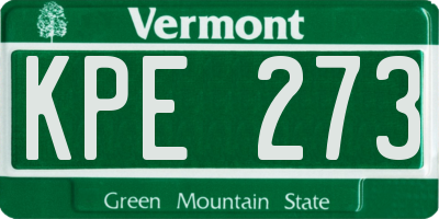 VT license plate KPE273