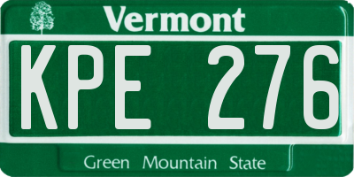 VT license plate KPE276