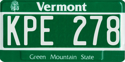 VT license plate KPE278