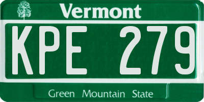 VT license plate KPE279