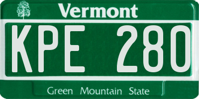 VT license plate KPE280