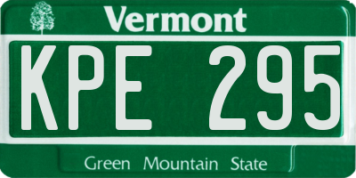 VT license plate KPE295