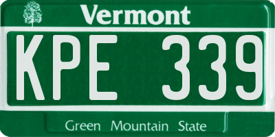 VT license plate KPE339