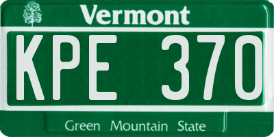 VT license plate KPE370