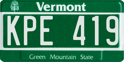 VT license plate KPE419