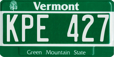 VT license plate KPE427