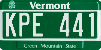 VT license plate KPE441