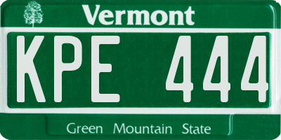 VT license plate KPE444