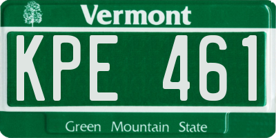 VT license plate KPE461