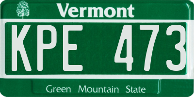 VT license plate KPE473