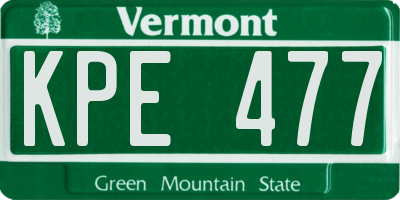 VT license plate KPE477