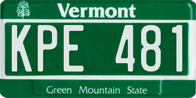 VT license plate KPE481