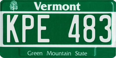 VT license plate KPE483
