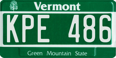 VT license plate KPE486