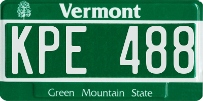 VT license plate KPE488