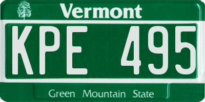 VT license plate KPE495