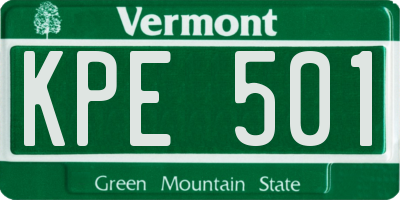 VT license plate KPE501