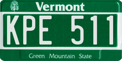 VT license plate KPE511